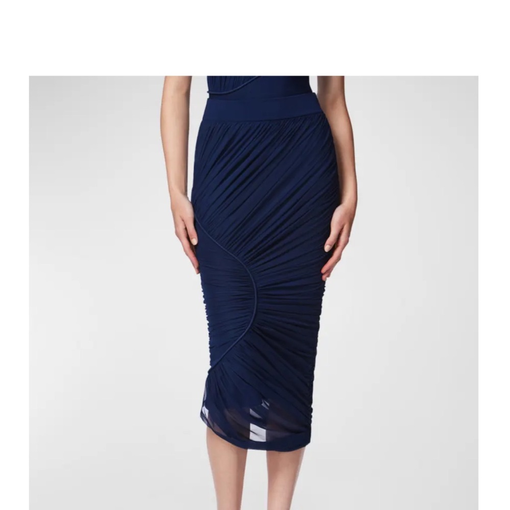 Hervé Léger Dark Blue Pencil Skirt Size XS